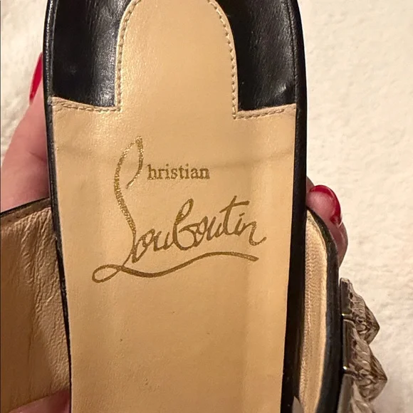 Christian Louboutin Myriadiam 55 Black and Silver Studded Sandals